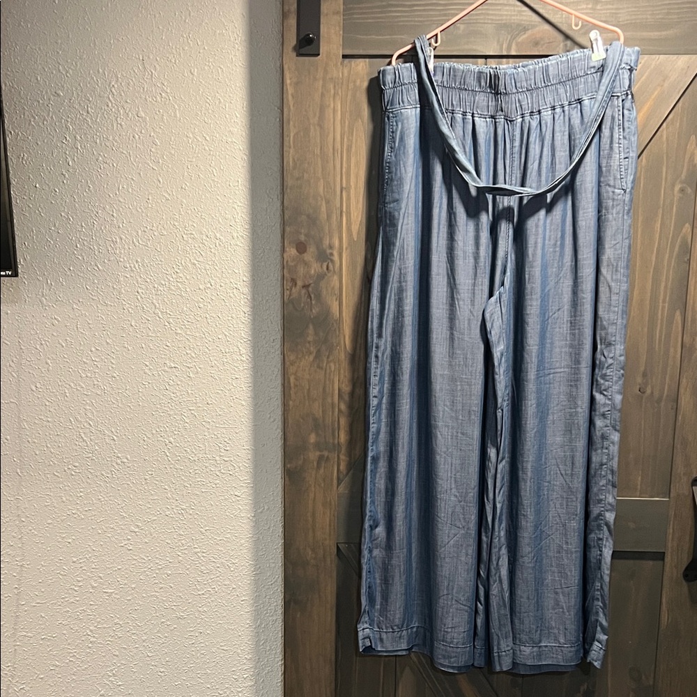 Sneak Peek Light Blue Wide Leg Pants